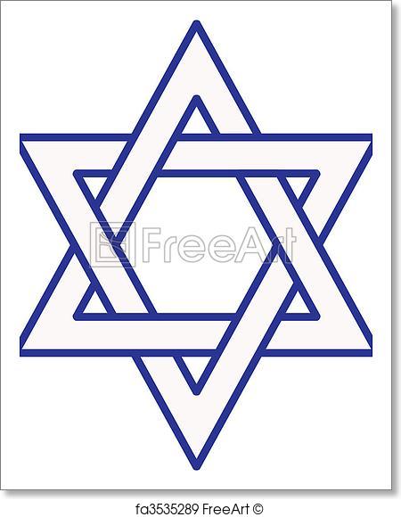 450x580 Free Art Print Of Star Of David. Vector Of The Outline Of A Star