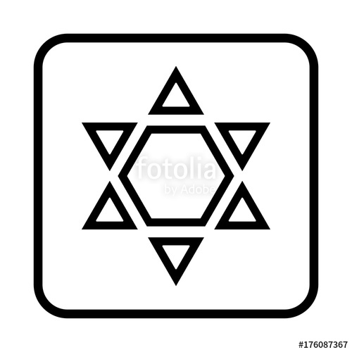 500x500 Star Of David Vector Illustration. Religion Icon. Silhouette. Flat