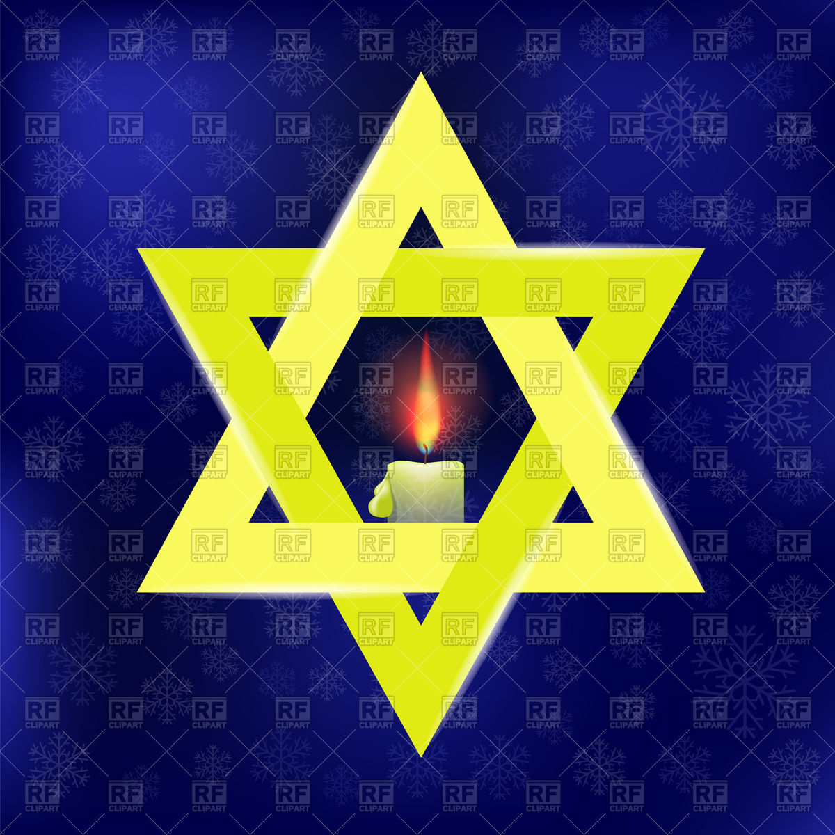 1200x1200 Star Of David And Burning Candle Vector Image Vector Artwork Of