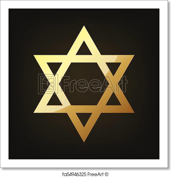 561x581 Free Art Print Of Golden Star Of David. Vector Illustration