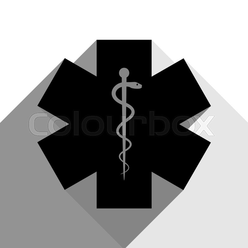 800x800 Medical Symbol Of The Emergency Or Star Of Life. Vector. Black