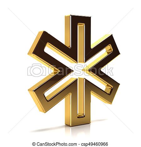 450x470 Stock Illustration Of Golden Star Of Life. 3d Render Illustration