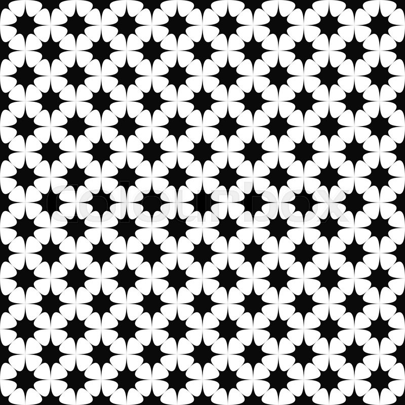 800x800 Seamless Abstract Vector Monochrome Curved Star Pattern Stock