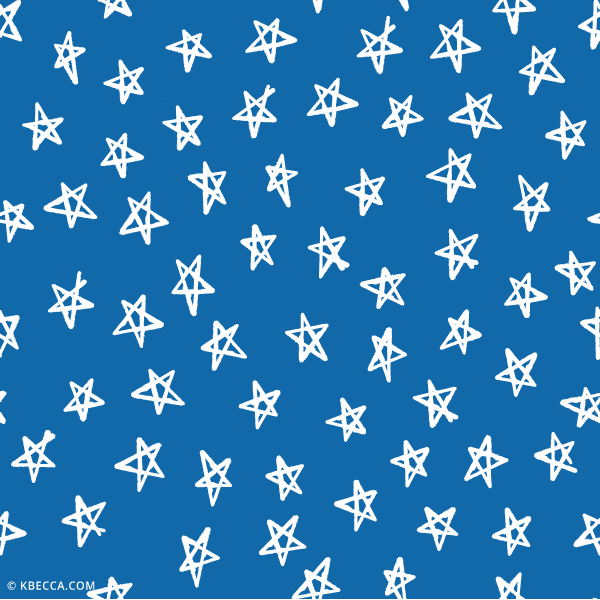 600x600 Hand Drawn Stars Clip Art Pattern (Vector Included)