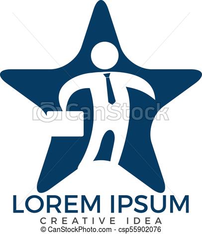 406x470 Businessman With Bag Star Shape Vector Design. Recruitment Agency