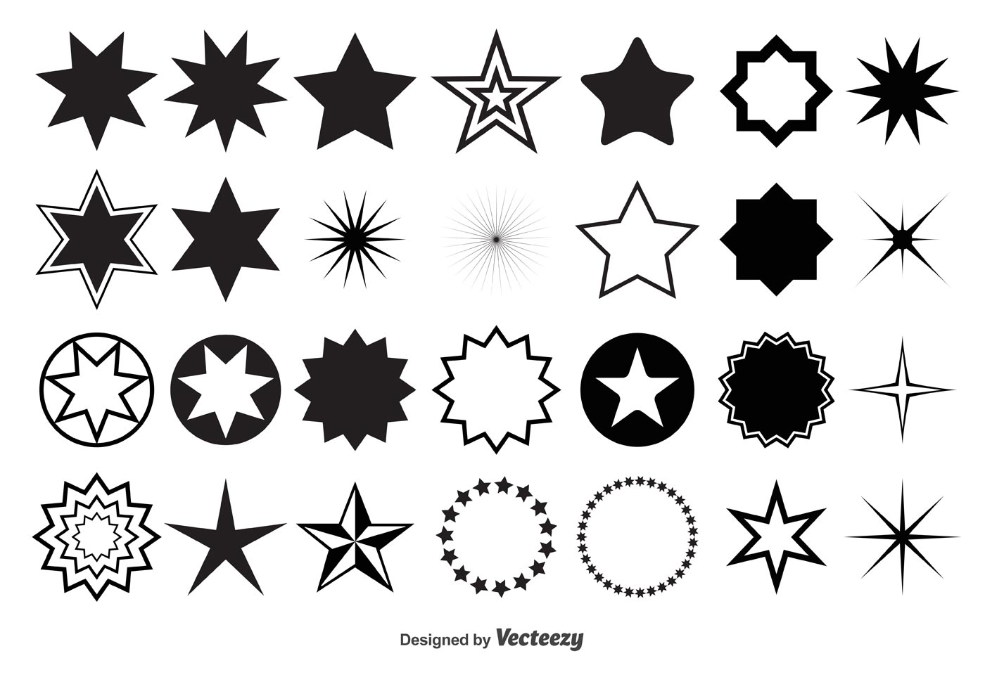 1400x980 5 Point Star Free Vector Art