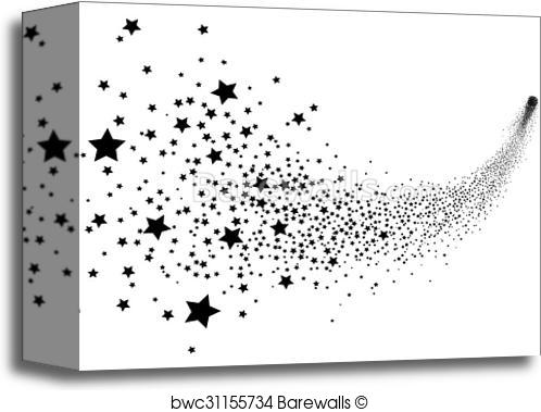 498x379 Canvas Print Of Abstract Black Falling Star Vector