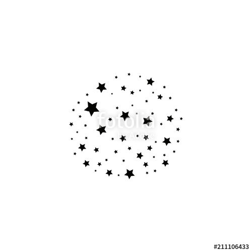 500x500 Black Shooting Star With Elegant Star Trail On White Background