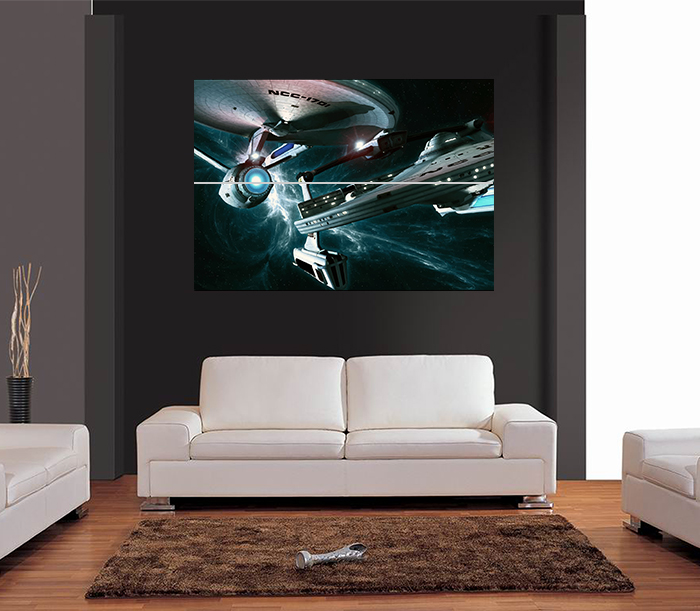 700x611 Star Trek Enterprise And Reliant Vector Giant Wall Art Print
