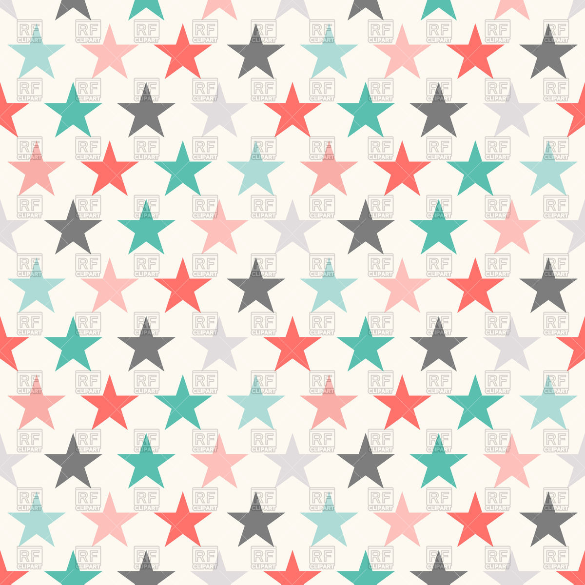 1200x1200 Colorful Seamless Pattern With Stars Vector Image Vector Artwork