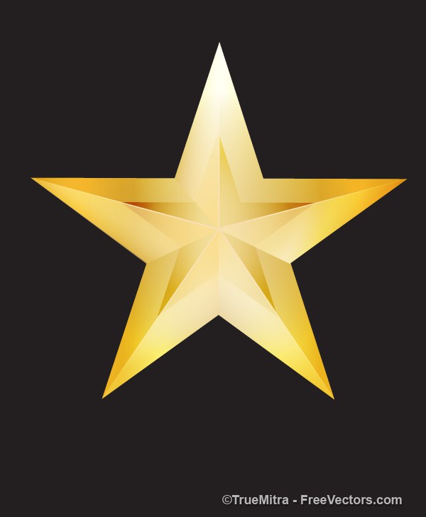 600x729 Download Free Retro Golden Star Vector Illustration