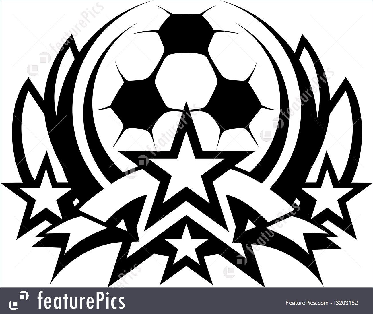 1300x1094 Soccer Ball Vector Graphic Template With Stars