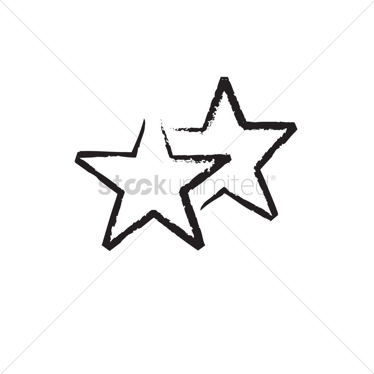 1300x1300 Two Stars Vector Image