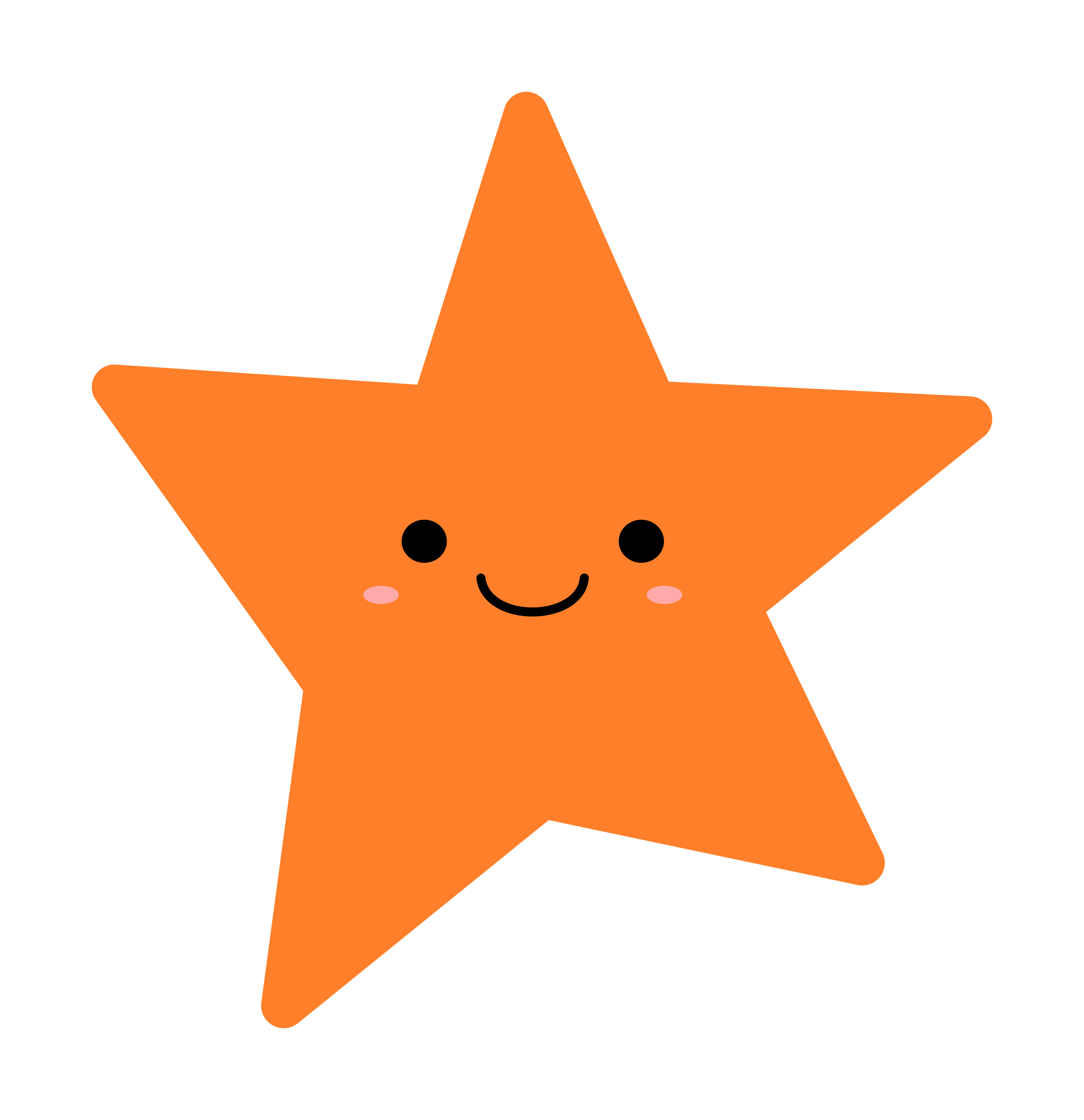 2323x2400 Orange Star Vector Clipart Image