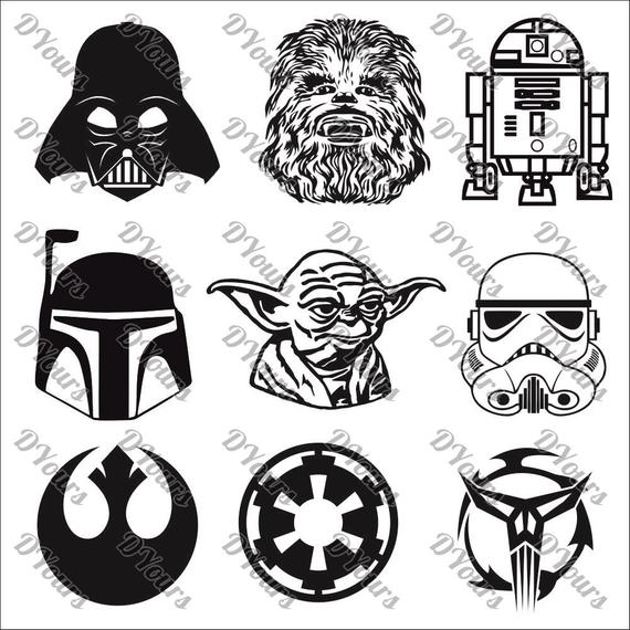 570x570 Star Wars Characters 9 Vector Models Vector Collection Svg Etsy