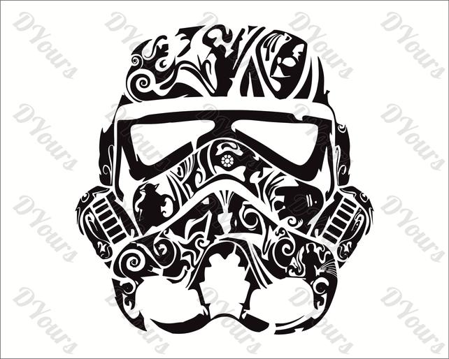 642x514 Stormtrooper Star Wars Abstract Floral Vector Model Svg Cdr Etsy