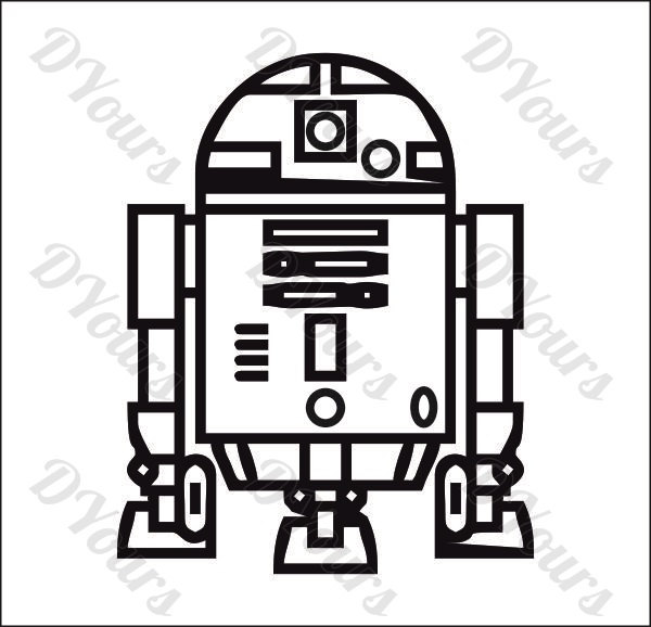 600x578 R2d2 Star Wars Vector Model Svg Cdr Ai Pdf Eps Files Etsy