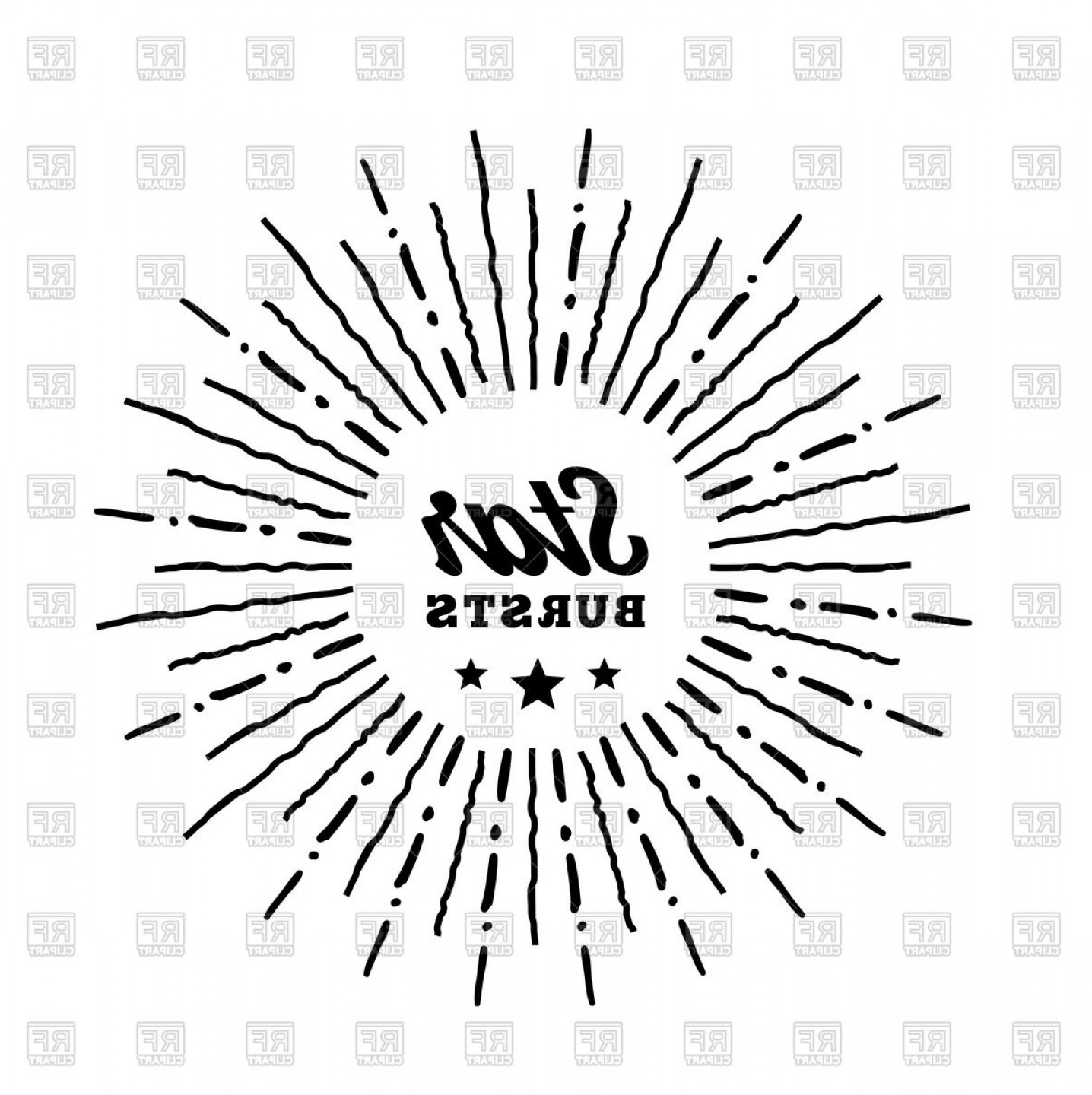 1436x1440 Hipster Style Vintage Starburst Vector Clipart Rongholland