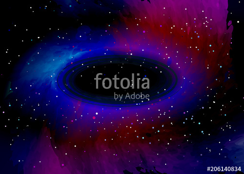 500x357 Black Hole Over Star Field In Outer Space. Abstract Background Of