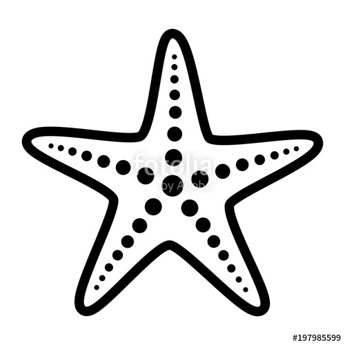 500x500 Common Starfish Or Sea Star Fish Marine Life Line Art Vector Icon
