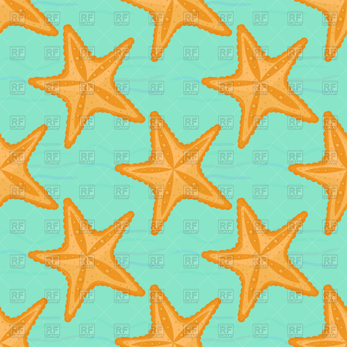 1200x1200 Seamless Background With Waves And Starfish Vector Image Vector