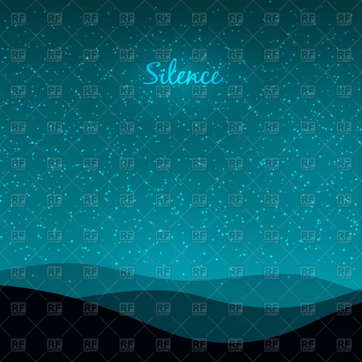 1200x1200 Night Hills And Starry Sky Vector Image Vector Artwork Of