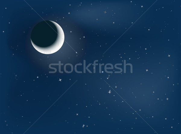 600x444 Moon And Starry Night Vector Illustration Patrick Marcel Pelz