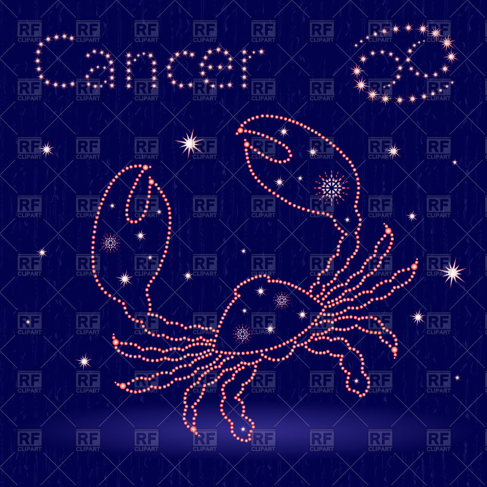 1000x1000 Zodiac Sign Cancer On The Starry Sky Vector Image Vector Artwork