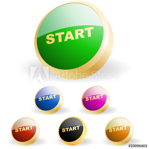 500x500 Start Button. Vector Set For Web.