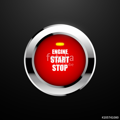 500x500 Engine Start Button. Vector Illustration Stock Image And Royalty