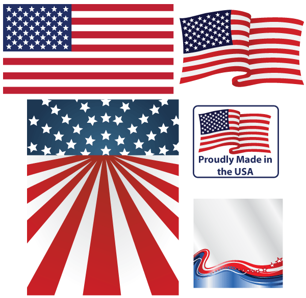 600x585 United States Flag Labels Free Vector 123freevectors