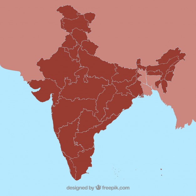 626x626 India State Map Outline Vector Free Download