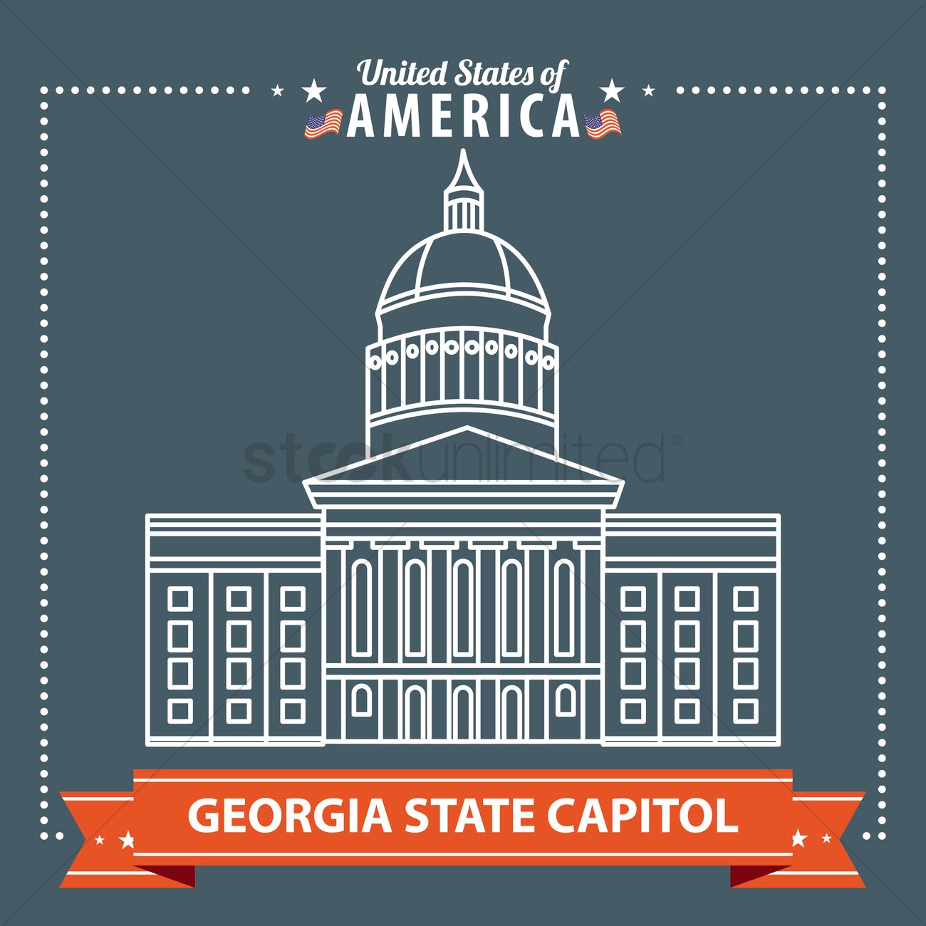 1300x1300 Georgia State Capitol Vector Image