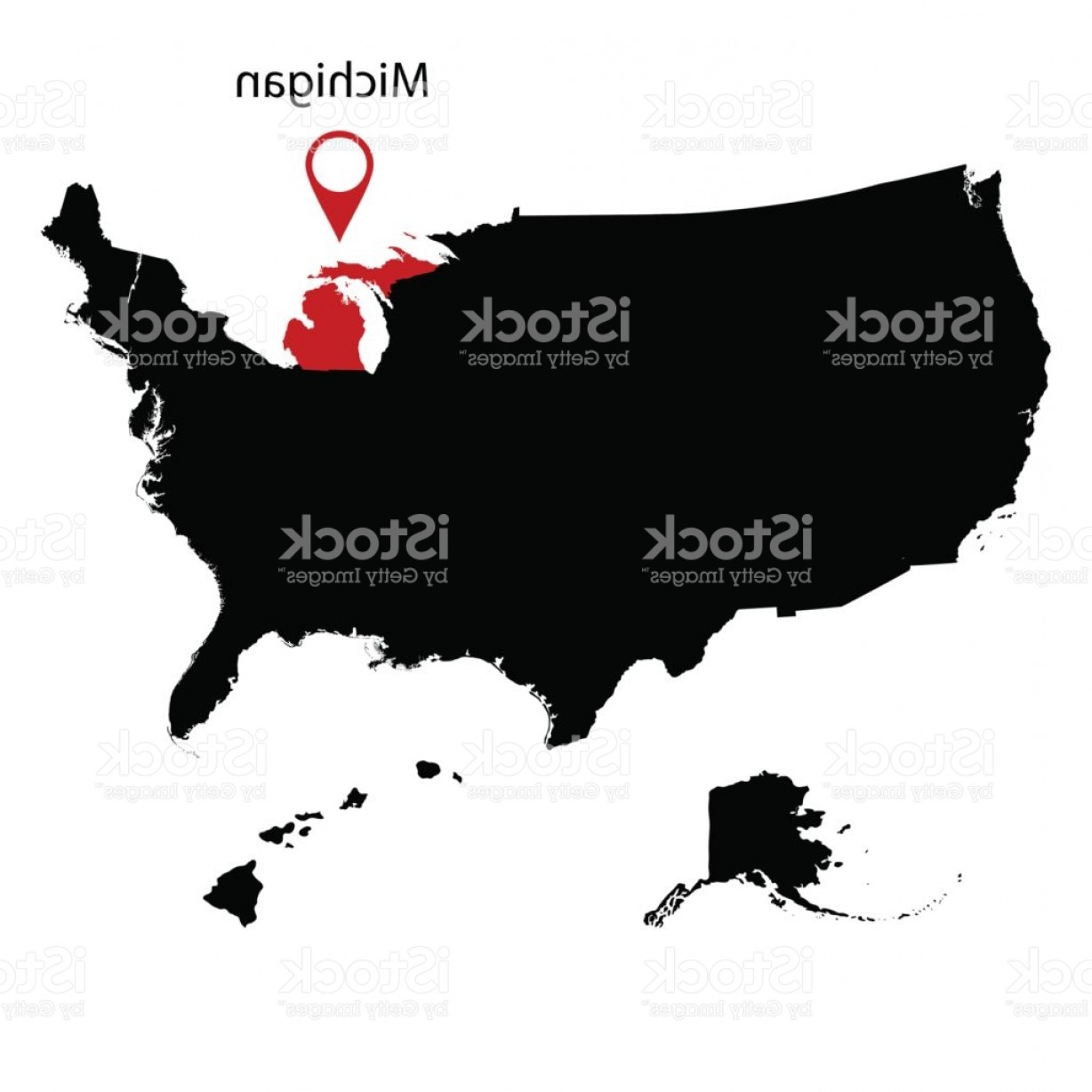 1228x1228 Map Of The U S State Michigan Gm Orangiausa