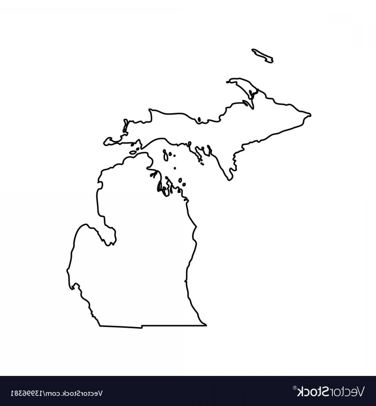 1200x1296 Map Of The Us State Michigan Vector Lazttweet
