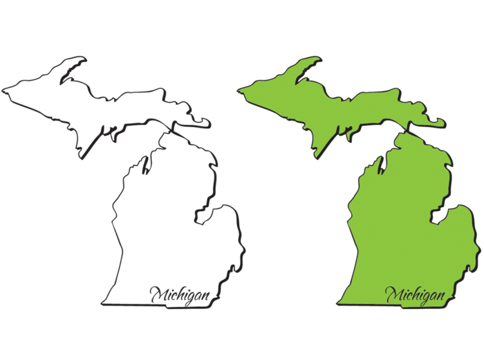 700x490 Michigan Mitten State Outlines Vectors