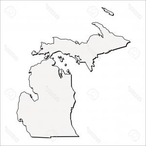 300x300 Stock Photo Outline Map Of The State Of Michigan Geekchicpro