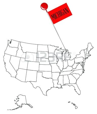384x450 Maps Michigan Map Outline Blank Of On Mi Counties Vector
