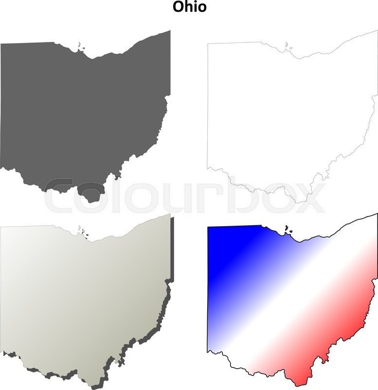 777x800 Ohio State Blank Vector Outline Map Set Stock Vector Colourbox
