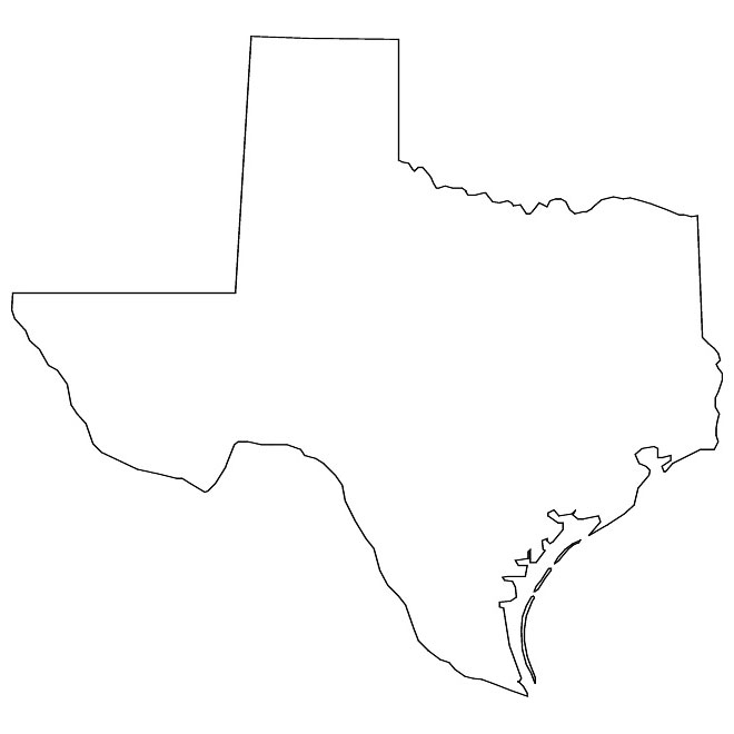 660x660 Outline Vector Map Of Texas