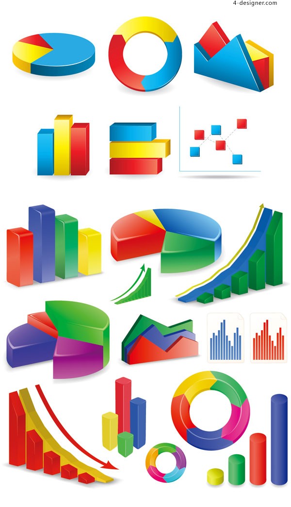 600x1047 4 Designer 3d Statistics Icon Vector Material