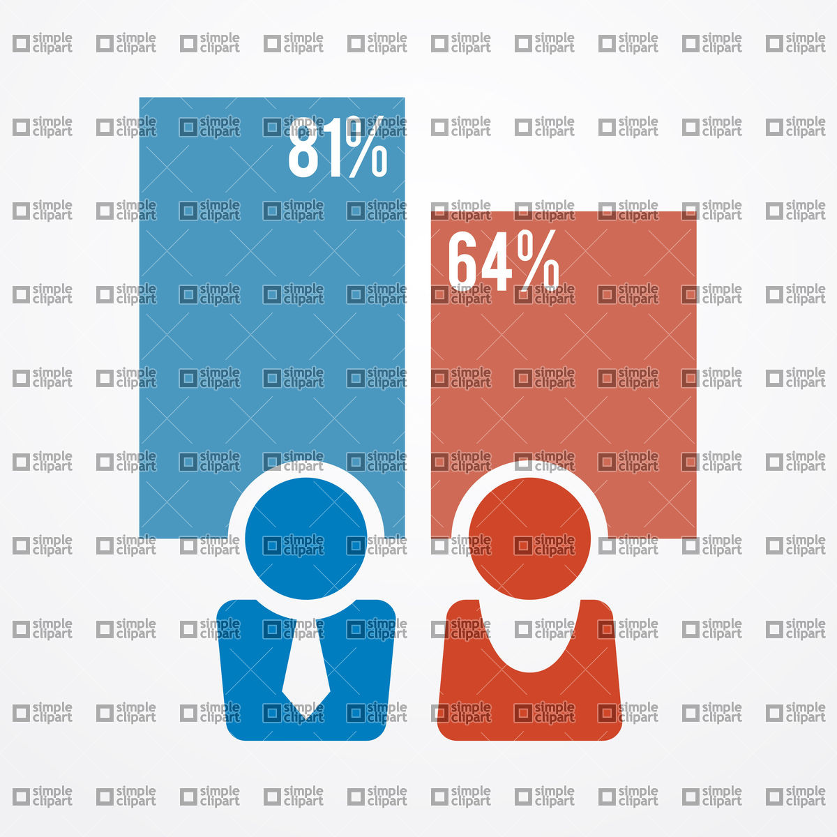 1200x1200 Man And Woman Infographics Chart