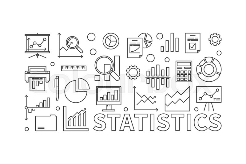 800x534 Vector Statistics Line Illustration. Vector Concept Banner Made