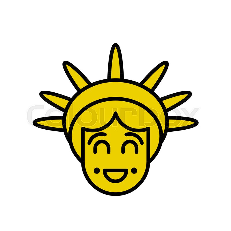 800x800 Statue Of Liberty Emoji. Sightseeing America. Happy Head Of