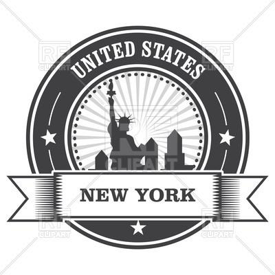 400x400 New York Emblem With Statue Of Liberty Vector Image Vector