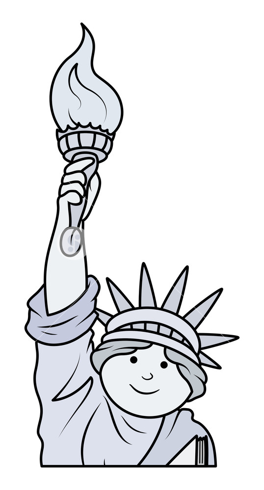 538x1000 Statue Of Liberty Cartoon Vector Royalty Free Stock Image