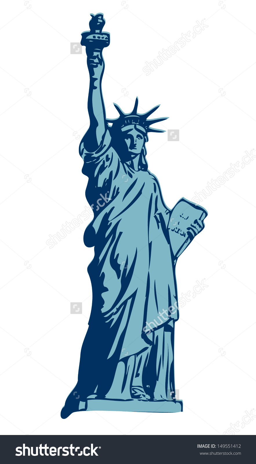 883x1600 Statue Of Liberty Clipart Blue Free Collection Download And