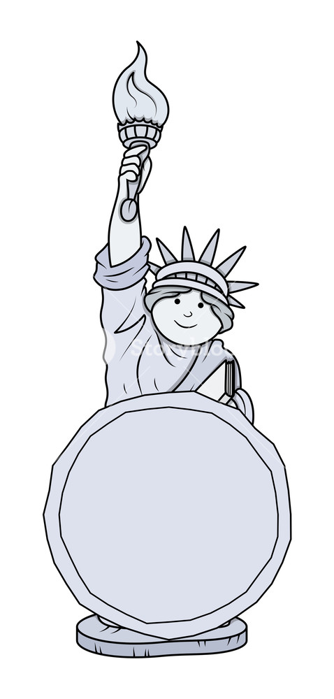 478x1000 Statue Of Liberty Vector Message Banner Vector Royalty Free Stock