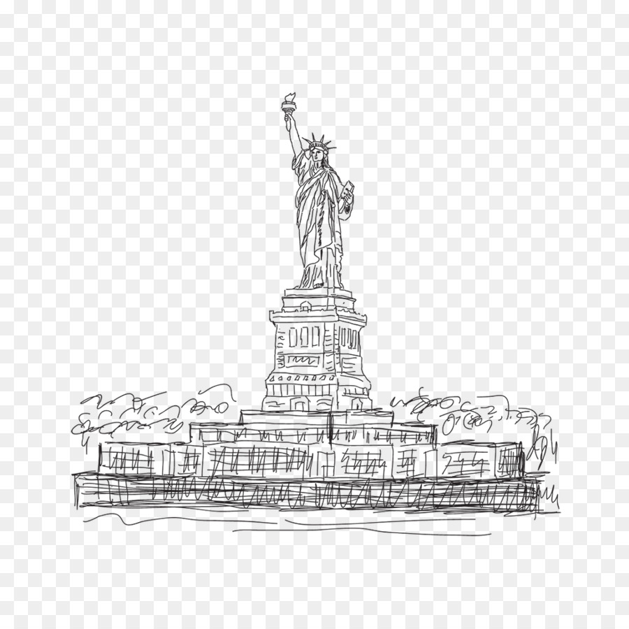 900x900 Statue Of Liberty Vector Graphics Eiffel Tower Image Sketch