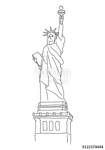 350x500 Drawing Statue Of Liberty, Vector Stock Image And Royalty Free